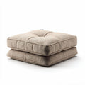 Soft plush seating cushion for indoor outdoor use 50 x 50 x 15cm beige fabric
