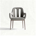 Upholstered dining chair with ergonomic design in gray fabric 60 x 60 x 80cm